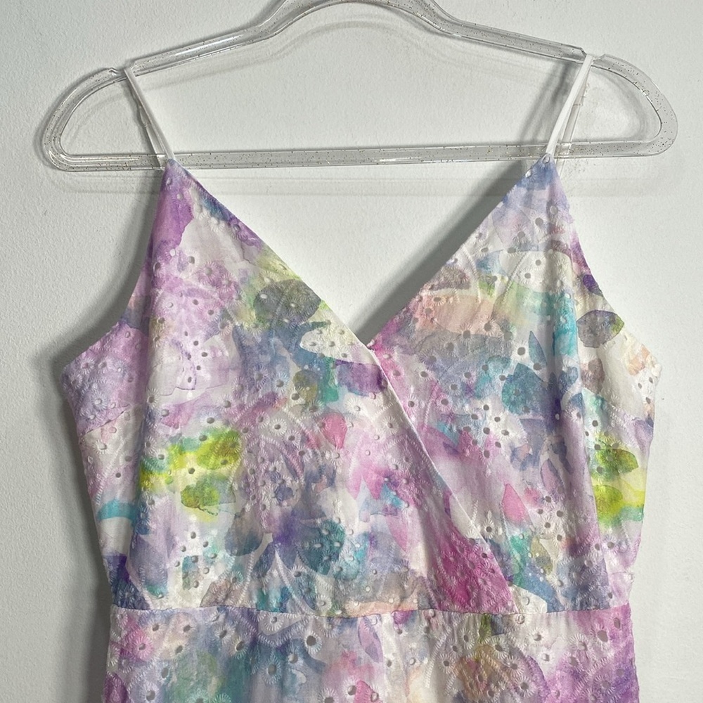 Adyson Parker Large Eyelet Watercolor Boho Midi Dress Cottagecore - Picture 3 of 15